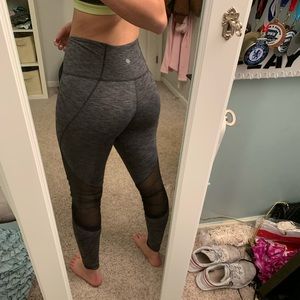 athleta grey and mesh leggings